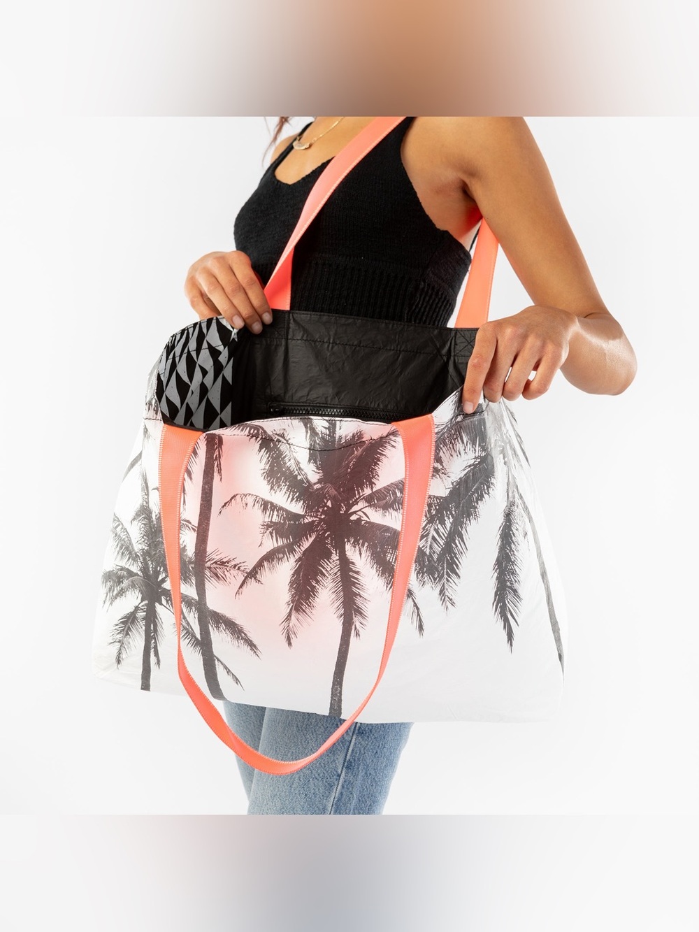 ALOHA Collection Kalapana By Samudra Holo Holo Palm Tree Reversible Tote Bag - Picture 3 of 12